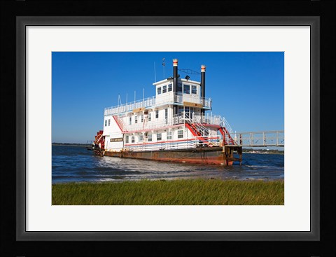 Framed Paddle Steamer on Lakes Bay, Atlantic City, New Jersey, USA Print
