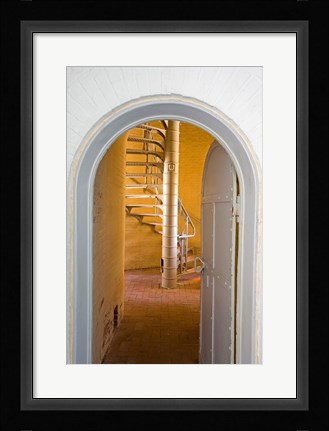 Framed Spiral Stairs in Absecon Lighthouse Museum, Atlantic County, Atlantic City, New Jersey, USA Print
