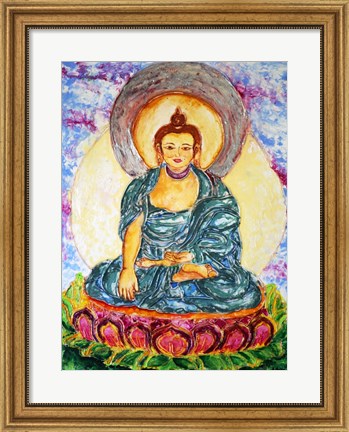 Framed Meditating On A Lotus Print