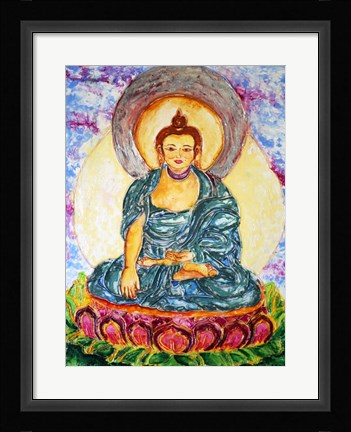Framed Meditating On A Lotus Print