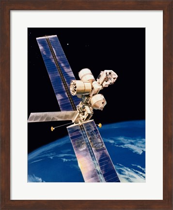 Framed Space Station Concept McDonnell Douglas Print