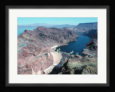 Framed Hoover Dam aerial view Print