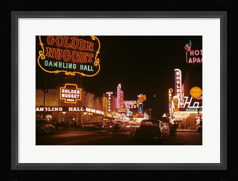 Framed Fremont Street 1952 Print