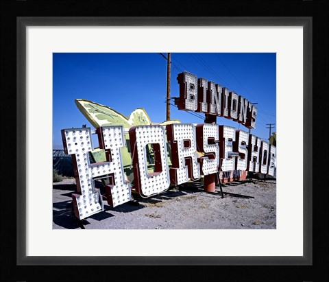 Framed Binion's Horseshoe Casino sign at Neon Boneyard, Las Vegas Print