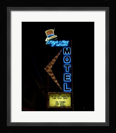 Framed High Hat historic motel, Las Vegas, Nevada Print
