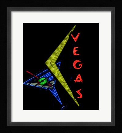 Framed Historic Vegas neon sign, Freemont Street, Las Vegas Print