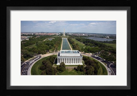 Framed Ariel view of the Lincoln Memorial Print