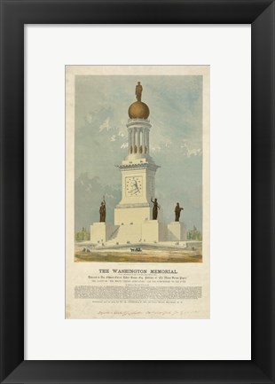 Framed Original concept for the Washington Monument Print