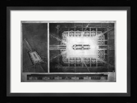 Framed Proposed drawing for Independence Square, Washington Memorial II Print