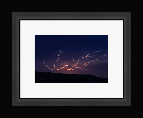 Framed Cloud to cloud lightning strike Print