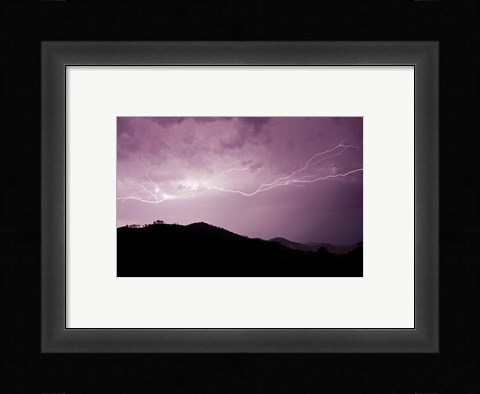 Framed Cloud to cloud lightning strike Print