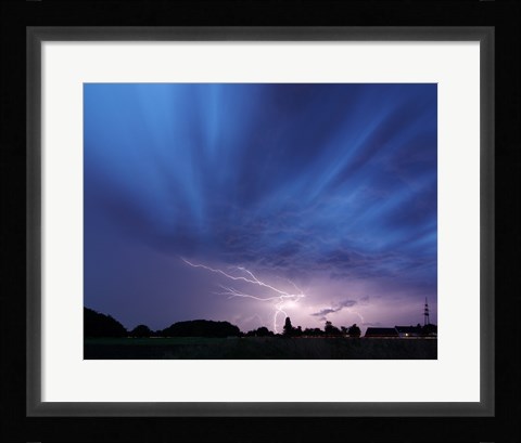 Framed Lightning strike Germany Print