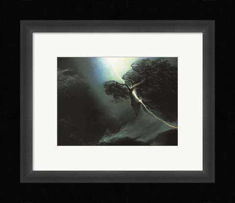 Framed Lightning Strike Print