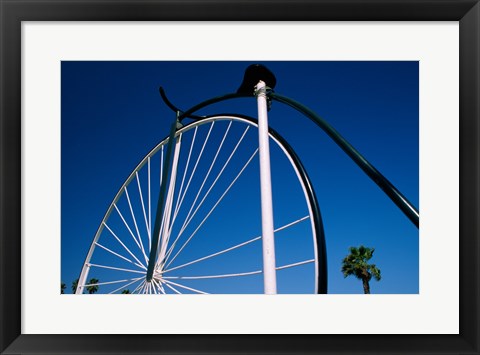 Framed Close-up of a Penny farthing bicycle, Santa Barbara, California, USA Print