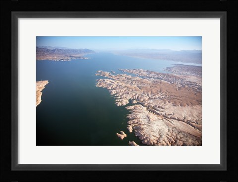 Framed Aerial view, Lake Mead near Las Vegas, Nevada and the Grand Canyon Print
