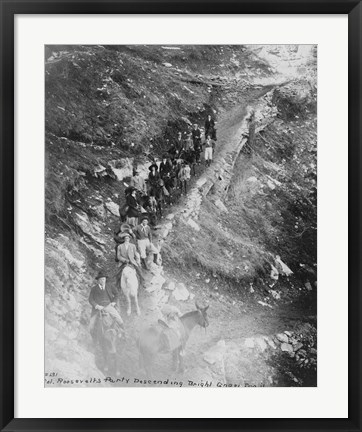 Framed Col. Roosevelt&#39;s party descending Bright Angel Trail Print