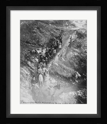 Framed Col. Roosevelt's party descending Bright Angel Trail Print