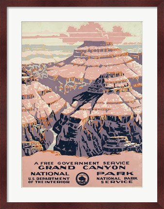 Framed Grand Canyon National Park, a free government service Print