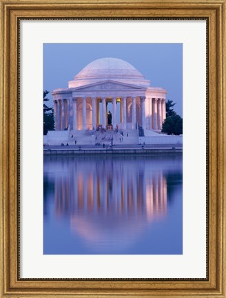 Framed Jefferson Memorial Reflection At Dusk, Washington, D.C., USA Print