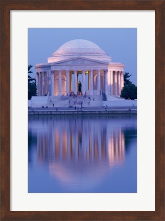 Framed Jefferson Memorial Reflection At Dusk, Washington, D.C., USA Print