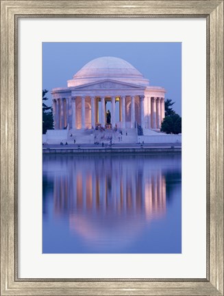 Framed Jefferson Memorial Reflection At Dusk, Washington, D.C., USA Print