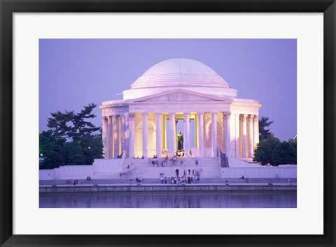 Framed Jefferson Memorial at dusk, Washington, D.C., USA Print