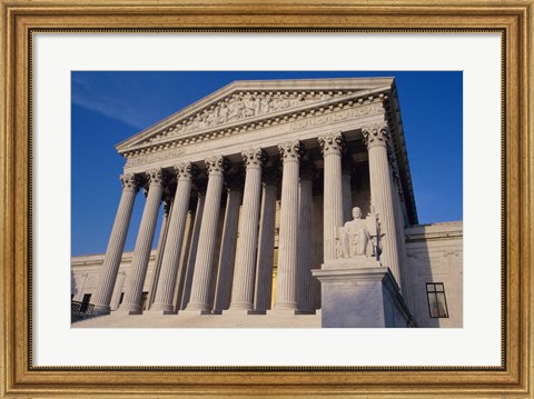 Framed Facade of the U.S. Supreme Court, Washington, D.C., USA Closeup Print