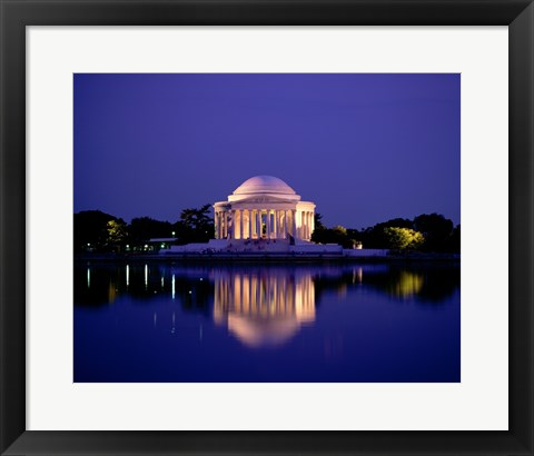 Framed Jefferson Memorial Lit At Dusk, Washington, D.C., USA Print