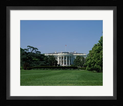 Framed Lawn at the White House, Washington, D.C., USA Print