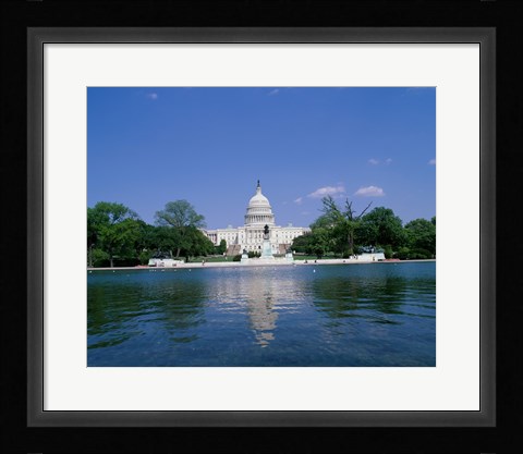 Framed Pond in front of the Capitol Building, Washington, D.C., USA Print