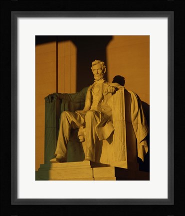 Framed Low angle view of a statue, Lincoln Memorial, Washington DC, USA Print
