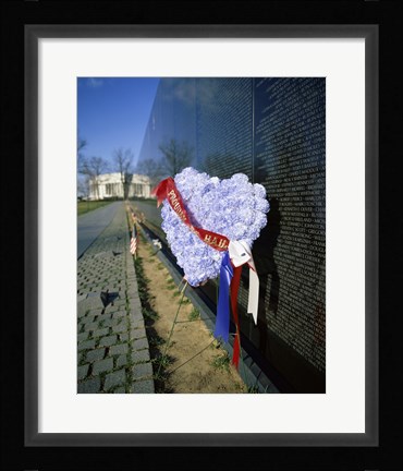 Framed Close-up of a memorial, Vietnam Veterans Memorial Wall, Vietnam Veterans Memorial, Washington DC, USA Print