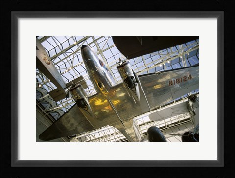 Framed Low angle view of an aircraft displayed in a museum, National Air and Space Museum, Washington DC, USA Print