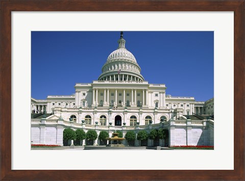 Framed Low angle view of a government building, Capitol Building, Washington DC, USA Print