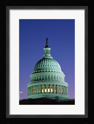 Framed Capitol Building lit up at night, Washington D.C., USA Print
