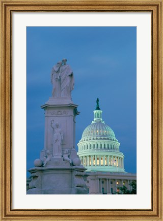 Framed Peace Monument Capitol Building Washington, D.C. USA Print