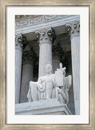 Framed Statue at a government building, US Supreme Court Building, Washington DC, USA Print
