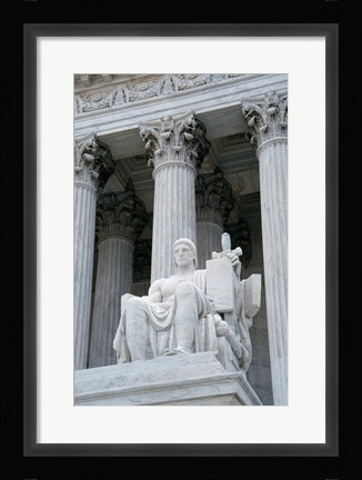 Framed Statue at a government building, US Supreme Court Building, Washington DC, USA Print