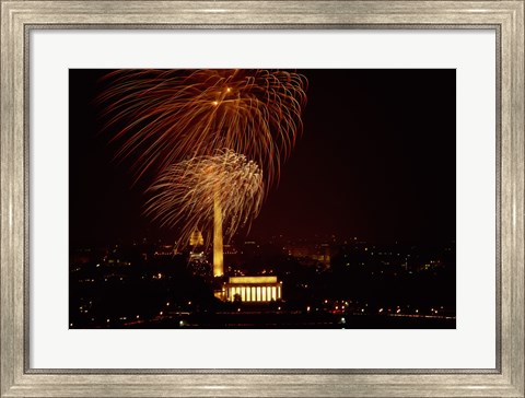 Framed Washington, D.C. USA Fireworks Print