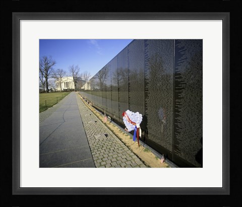 Framed Close-up of a memorial, Vietnam Veterans Memorial Wall, Vietnam Veterans Memorial, Washington DC, USA Print