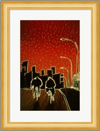 Framed Cycling at night Print