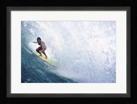 Framed Surfing - In the Curl Print