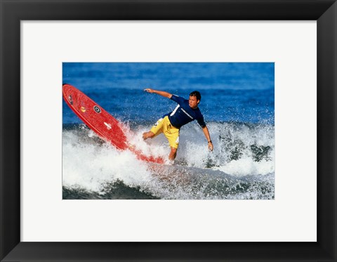 Framed Surfing in the water Print
