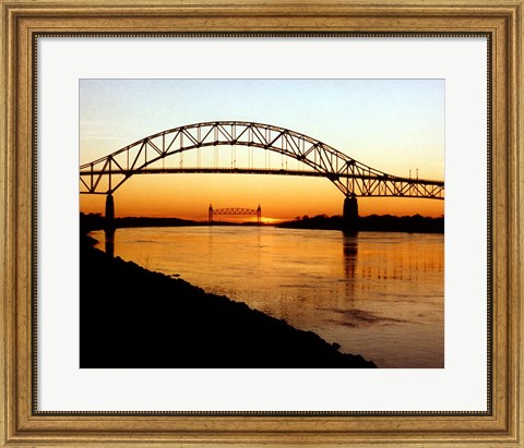 Framed Bourne Bridge over the Cape Cod Canal Print