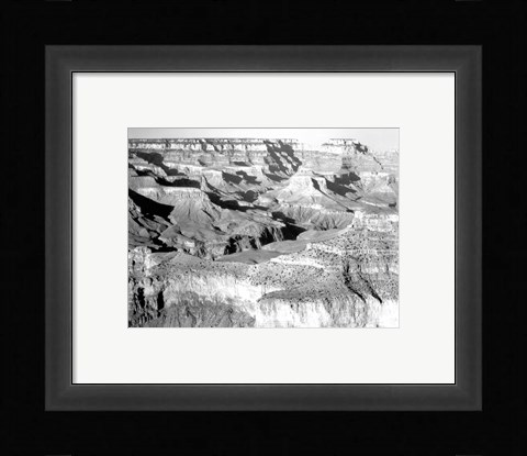 Framed Grand Canyon National Park canyon with ravine winding Print