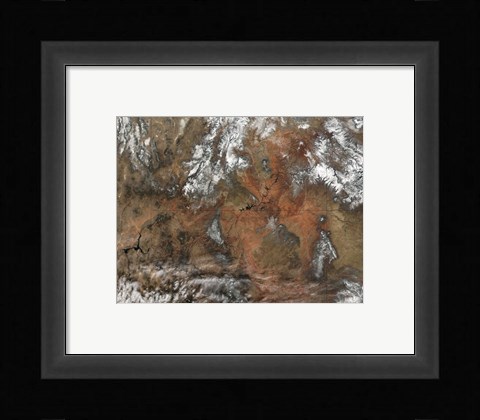 Framed Grand Canyon satellie view from space Print