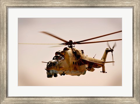 Framed Afghan Air Corps Mi-35 on Kandahar, 2009 Print
