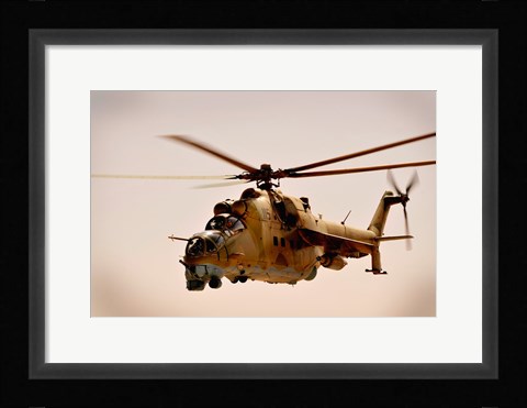 Framed Afghan Air Corps Mi-35 on Kandahar, 2009 Print