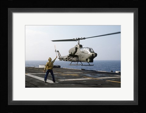 Framed AH-1T Sea Cobra helicopter Print
