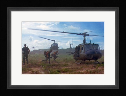 Framed UH-1D helicopters in Vietnam 1966 Print